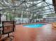 Relaxing kidney-shaped pool with screened enclosure at 1415 Park Ave, Tavares, FL 32778