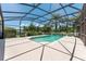 Swimming pool with a screened enclosure at 3463 Creek Run Ln, Eustis, FL 32736