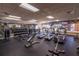 Community gym with modern fitness equipment, weights, and mirrored wall at 5812 Ansley Way, Mount Dora, FL 32757
