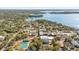 Breathtaking aerial perspective of the city, complemented by a stunning lake view at 805 Hackett Ct, Mount Dora, FL 32757