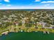 Aerial view of a single-Gathering home on a lakefront lot at 2450 Topping Pl, Eustis, FL 32726