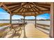 Covered boat dock with seating and lake view at 2450 Topping Pl, Eustis, FL 32726