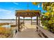 Gazebo on a dock overlooking a lake at 2450 Topping Pl, Eustis, FL 32726