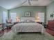 Bedroom with a large bed, wood floors, seating area, and dresser at 320 Rhapsody Path, The Villages, FL 32162