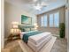 Main bedroom with window shutters and ceiling fan at 96 Silver Maple Rd, Groveland, FL 34736