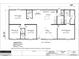 Detailed floor plan showcasing three bedrooms, two baths, kitchen, living room, dining room, and utility room in a 1600 sq ft home at 11466 Nw 8Th Pl, Ocala, FL 34482