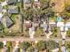 Birds eye view of a residential neighborhood showing tree-lined streets, and well-maintained homes and lawns at 11744 Oswalt Rd, Clermont, FL 34711