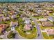 Expansive aerial view of a residential community featuring well-maintained homes, lush landscaping, and scenic green spaces at 17457 Se 121St Cir, Summerfield, FL 34491