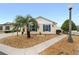 Exterior view of a single-story house with a landscaped yard and palm tree at 2222 Southwood Dr, The Villages, FL 32162