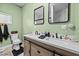 Modern bathroom featuring a dual sink vanity and updated fixtures at 24429 Adair Ave, Sorrento, FL 32776