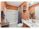 Well-maintained bathroom featuring a tub-shower combo and a classic vanity at 3319 Thorncrest Dr, The Villages, FL 32162