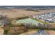 Aerial view of a pond and surrounding houses at 3769 Causey Ct, The Villages, FL 32163