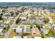 Aerial view of a residential neighborhood with community pool and parking at 1616 Bayhill Dr, The Villages, FL 32159