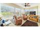 Sunroom with ample natural light, comfortable seating, and a home office at 17145 Se 93Rd Yondel Cir, The Villages, FL 32162