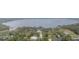 Aerial view shows home's location on a lake with lush surroundings at 18315 Dells Cv, Groveland, FL 34736