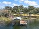 Private boat dock with covered area, providing direct lake access and a tranquil waterfront experience at 2251 Lakeside Ter, Eustis, FL 32726