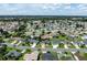 Panoramic aerial view showcasing a sprawling residential community with well-maintained homes and green lawns at 3218 Woodridge Dr, The Villages, FL 32162