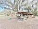 Outdoor workspace featuring ample countertops, tool storage, and sheltering roof, perfect for projects in the fresh air at 37807 Felkins Rd, Leesburg, FL 34788