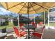 Screened patio with outdoor dining set, perfect for entertaining or relaxing outdoors at 3812 Westerham Dr, Clermont, FL 34711