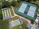 Aerial view of shuffleboard, bocce ball, and pickle ball courts at 5095 China Sea Dr, Tavares, FL 32778