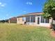 A covered patio with screen windows for outdoor enjoyment; grill and patio seating included at 10177 Mainsail Dr, Oxford, FL 34484