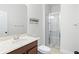 Cozy bathroom featuring a vanity with a sink and a glass-enclosed shower at 1041 Linehart Dr, Winter Garden, FL 34787