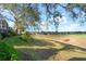 View of the open backyard, featuring lush greenery and a neighborhood view at 1067 Mesa Verde Court, Clermont, FL 34711