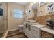 Modern bathroom featuring unique vessel sink, decorative tile backsplash, and glass shower at 1102 N Palmetto St, Leesburg, FL 34748