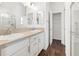 This bathroom features a double sink vanity and a standing shower at 1930 Rhett Rd, The Villages, FL 32163