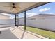 View of screened-in patio with ceiling fan, perfect for outdoor relaxation at 3356 Blaise Ter, The Villages, FL 32163