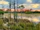 Scenic pond view with serene waters, native grasses, and a stunning sunset backdrop at 10909 Mattioda Rd, Groveland, FL 34736