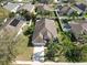 Aerial view of the home showcasing the roof, yard, and surrounding greenery at 2917 White Cedar Cir, Kissimmee, FL 34741