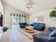 Inviting living room featuring tile flooring, large window, ceiling fan and comfortable seating at 2917 White Cedar Cir, Kissimmee, FL 34741