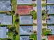 Aerial view of the home with a property outline to highlight the boundary at 32708 Westwood Loop, Leesburg, FL 34748