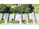 Aerial view of residences in a planned community with mature landscaping at 726 Grand Vista Trl, Leesburg, FL 34748