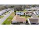 Neighborhood aerial view showcases charming home with a large back yard and mature trees at 901 Chula Ct, The Villages, FL 32159