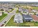 Aerial view of a residential neighborhood showcasing beautiful homes and well-maintained streets at 977 Timberview Rd, Clermont, FL 34715