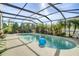 Screened-in pool with a blue ball and tropical landscaping at 14842 Cedar Branch Way, Orlando, FL 32824