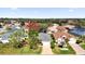 Aerial view of a neighborhood showcasing well-maintained homes, landscaping, and tree coverage at 17979 Se 89Th Rothway Ct, The Villages, FL 32162