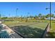 Well-maintained bocce ball courts surrounded by green space and mature trees at 3808 Serena Ln, Clermont, FL 34711