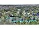 Aerial view of the community's inviting lazy river, perfect for a relaxing float at 7581 Oak Spring Ln, Davenport, FL 33837