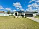 Charming home with a well-manicured lawn, mature landscaping, solar panels and a two-car garage at 1209 Demoiselle St, Groveland, FL 34736