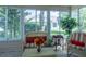 Bright sunroom with wicker furniture and views of the outdoors at 1617 Lakewood Dr, The Villages, FL 32162