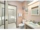 Well-lit bathroom with decor, complete with essential fixtures and ample storage at 736 Heathrow Ave, The Villages, FL 32159