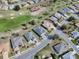 Beautiful aerial view of homes on a golf course with manicured lawns and mature trees at 9052 Se 130Th Loop, Summerfield, FL 34491