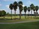Scenic view of a golf course with palm trees, golfers, and manicured greens at 9052 Se 130Th Loop, Summerfield, FL 34491