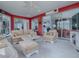 Cozy living room features plush seating, a decorative coffee table, and sliding glass doors for natural light at 9052 Se 130Th Loop, Summerfield, FL 34491