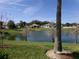 Idyllic lake view featuring a peaceful waterfront setting surrounded by well-kept lawns and attractive homes at 10173 Julia Isles Ave, Oxford, FL 34484