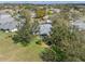Aerial view of the back of a single story home, showcasing a screened in lanai and landscaping at 21902 King Henry Ave, Leesburg, FL 34748