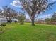 Well-maintained backyard with lush green grass and mature trees at 21902 King Henry Ave, Leesburg, FL 34748